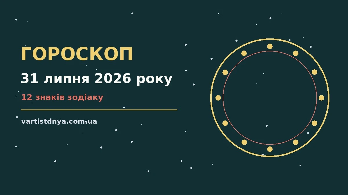 Гороскоп на 31 липня 2026 року: енергія п'ятниці та поради для кожного знака