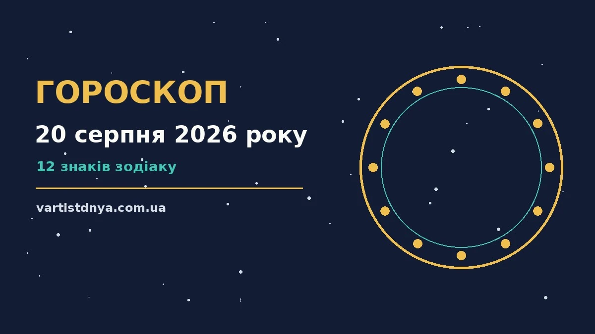 Гороскоп на 20 серпня 2026 року: практичні поради для всіх знаків Зодіаку